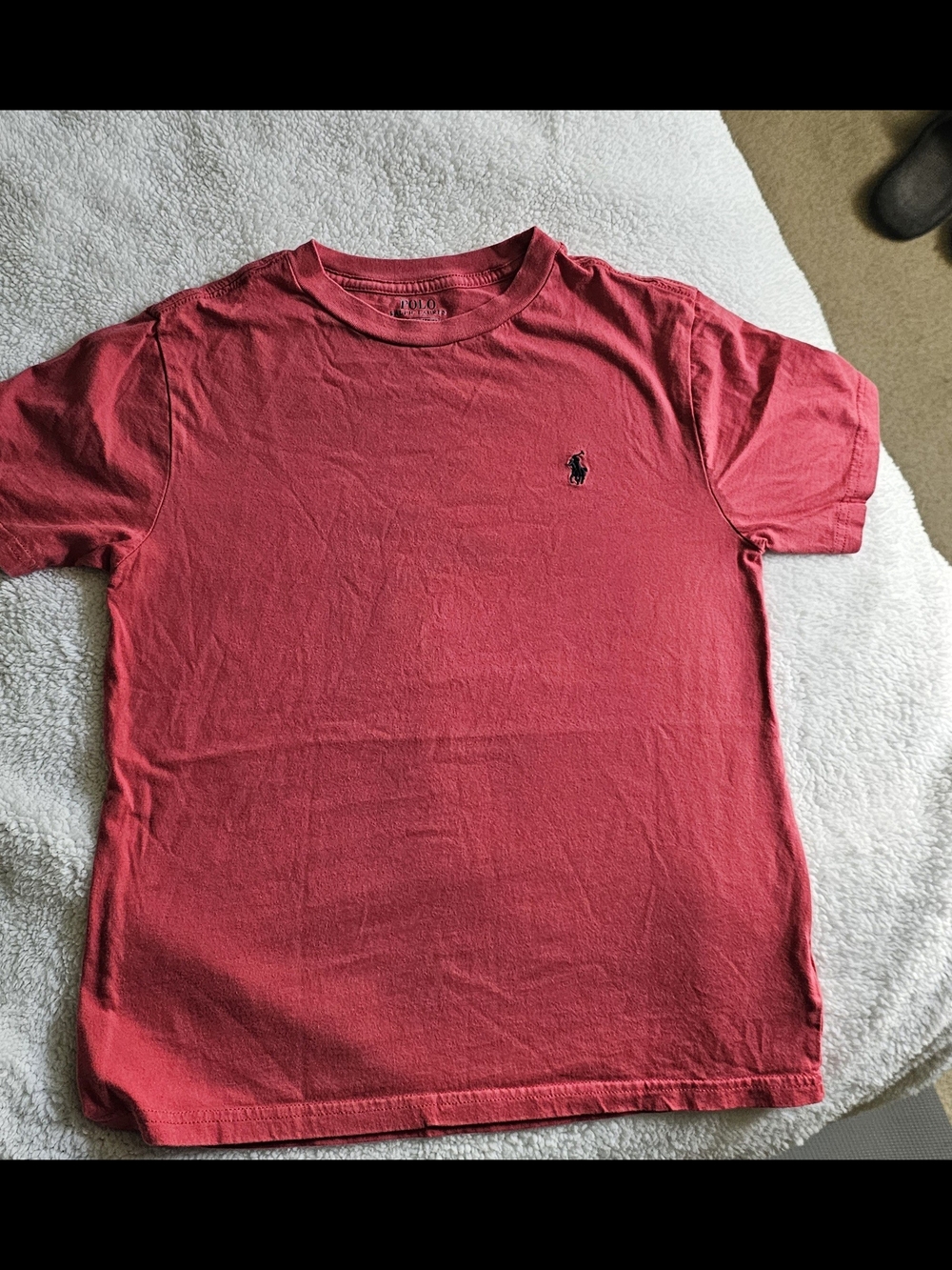 Polo by Ralph Lauren Boys Coral-Red Crew Neck Tee